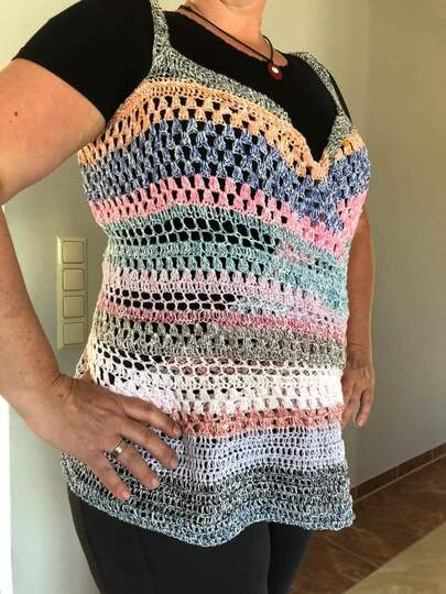 Luftige Umarmung - Das etwas andere Sommertop - Rvo häkeln in allen Damengrößen