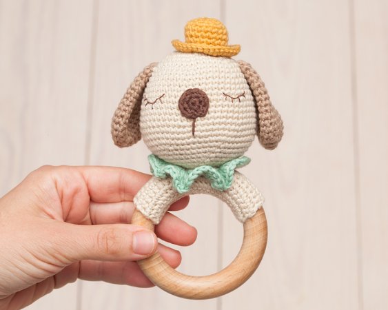Crochet dog rattle pattern