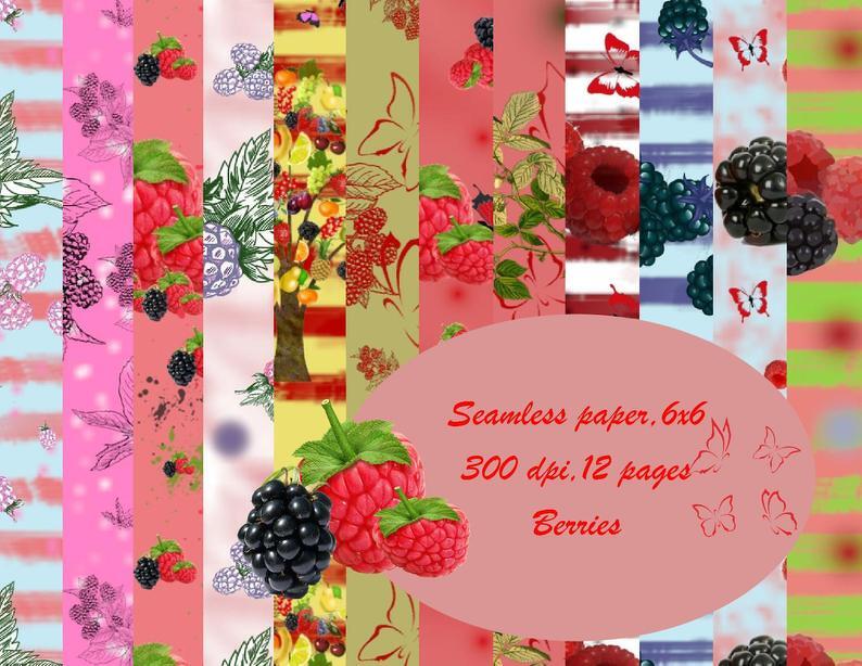Seamless paper Berries