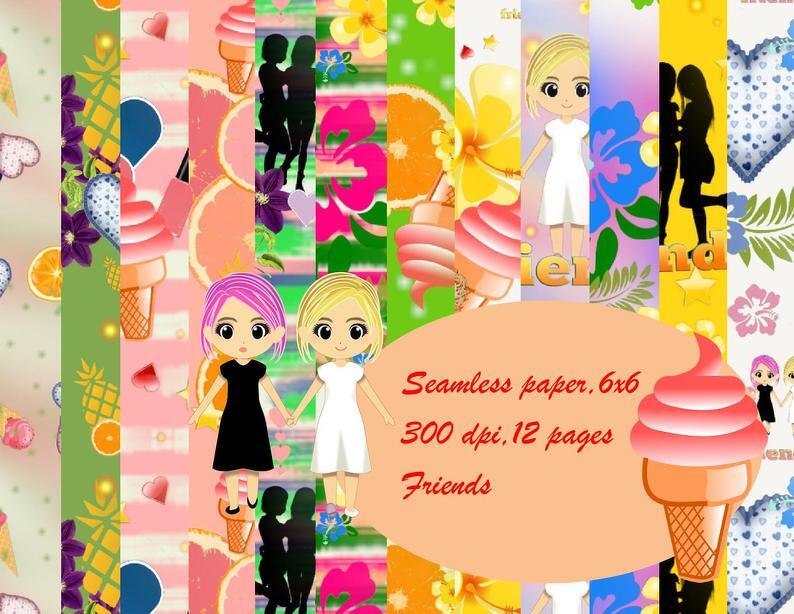 Seamless paper Friends