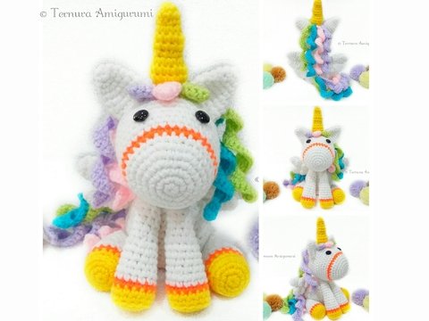 Häkelanleitung kleines Einhorn PDF Deutsch- English- Dutch Ternura Amigurumi