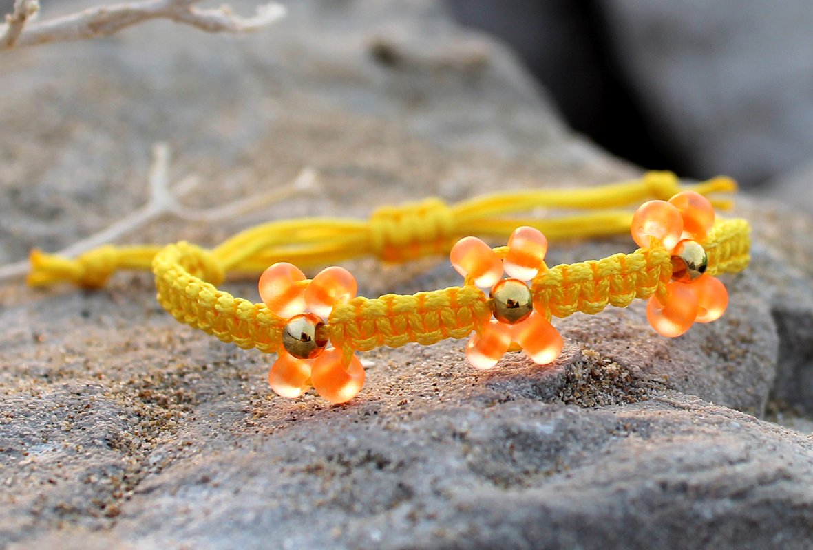 Armbandset "Sunshine" - gekn&uuml;pfte Armb&auml;nder - Bild 3