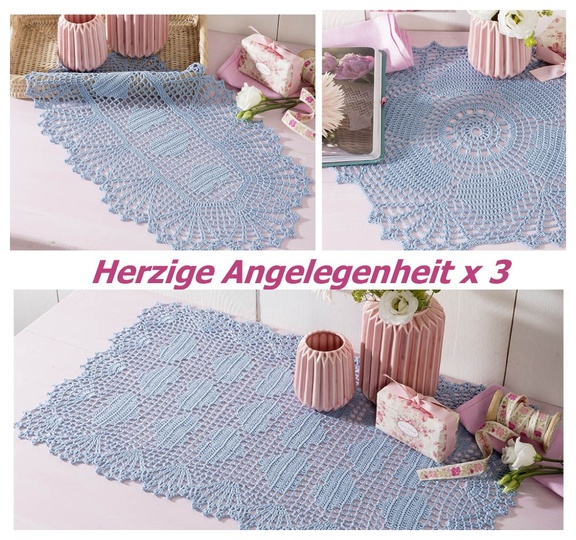 Deckchen Herzige Angelegenheit x 3 häkeln