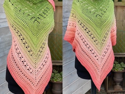 Häkelanleitung Dreieckstuch "Garden of Roses"