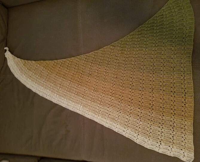 Tuch Ambrosius - Asymmetrisches Tuch häkeln ohne Spitze