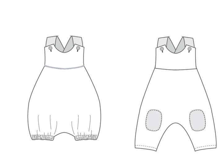 sewing pattern baby overall set tutorial 0m/1m 3m/6m 9m/12m 18m/2y