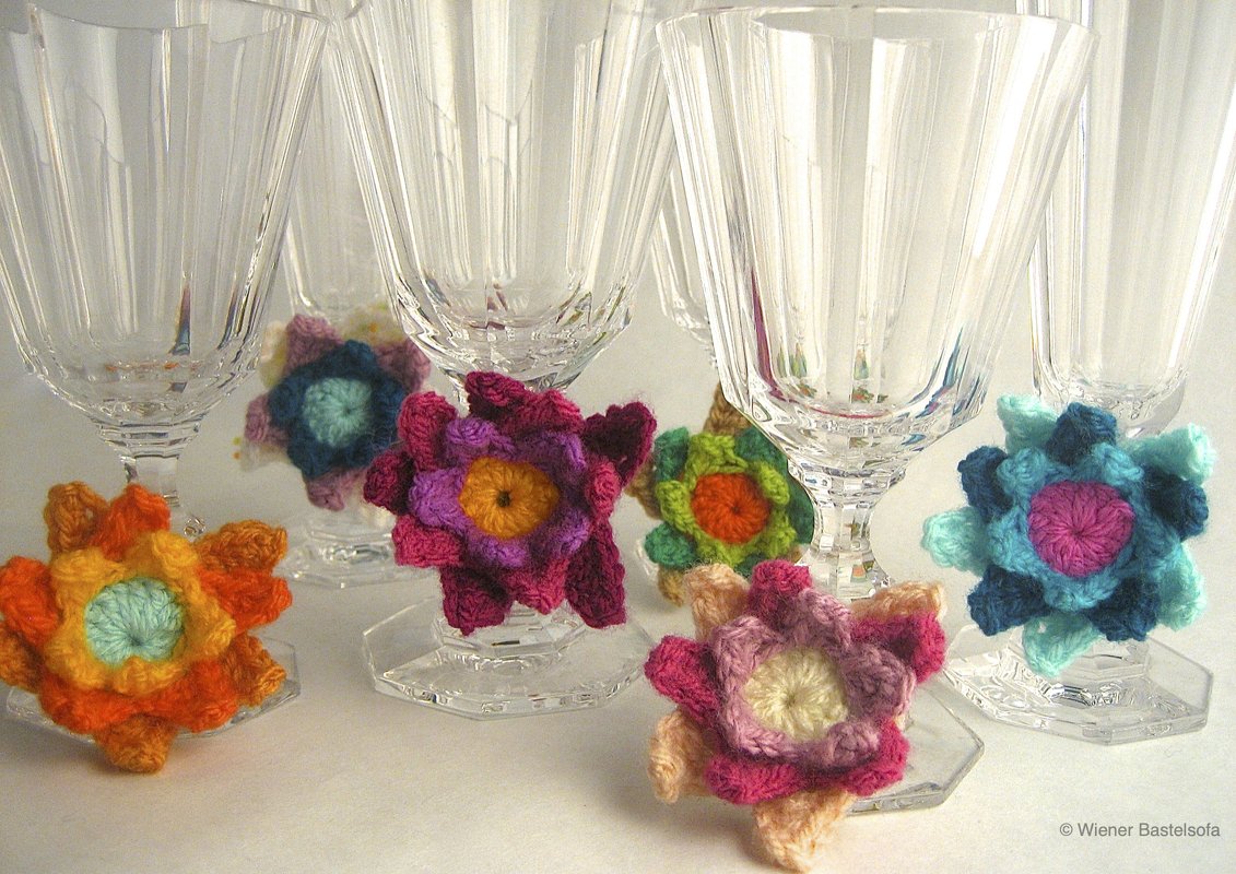 Blüte, Applikation, Verzierung, Aufnäher, Deko, Glasmarkierer, Muttertag Valentine, Hochzeiten, Wollfasten - Bild 4