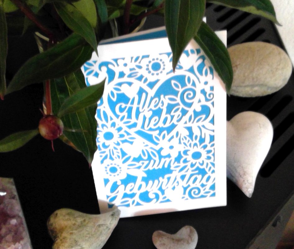 Karte Geburtstag Plotterdatei SVG DXF FCM