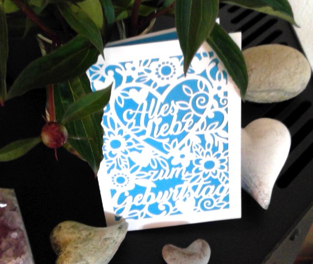 Karte Geburtstag Plotterdatei SVG DXF