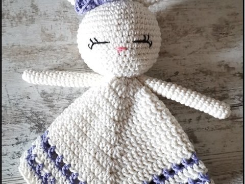 Häkelanleitung Kuscheltuch  Häschen Schleifchen