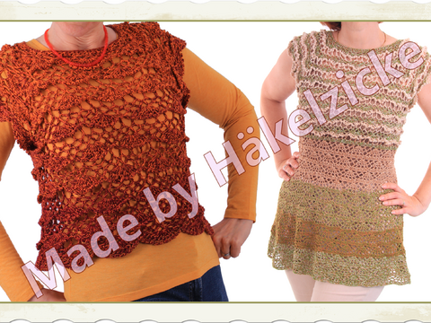 Häkeltop / Tunika Jütra *** 1 Anleitung - 2 Versionen *** mit süßen Rüschen