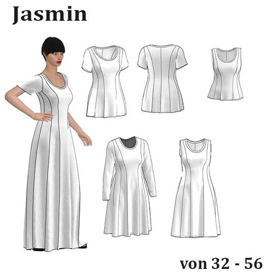 Bahnenkleid Jasmin von 32 - 56