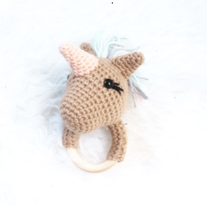 Häkelanleitung Gehopse Babyrassel Einhorn Emilia