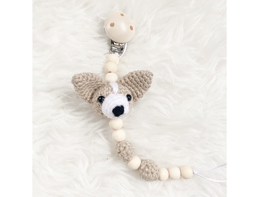 Häkelanleitung kleiner Hund Jack Russell-Kopf für Schnullerkette / Kinderwagenkette - Bild 3