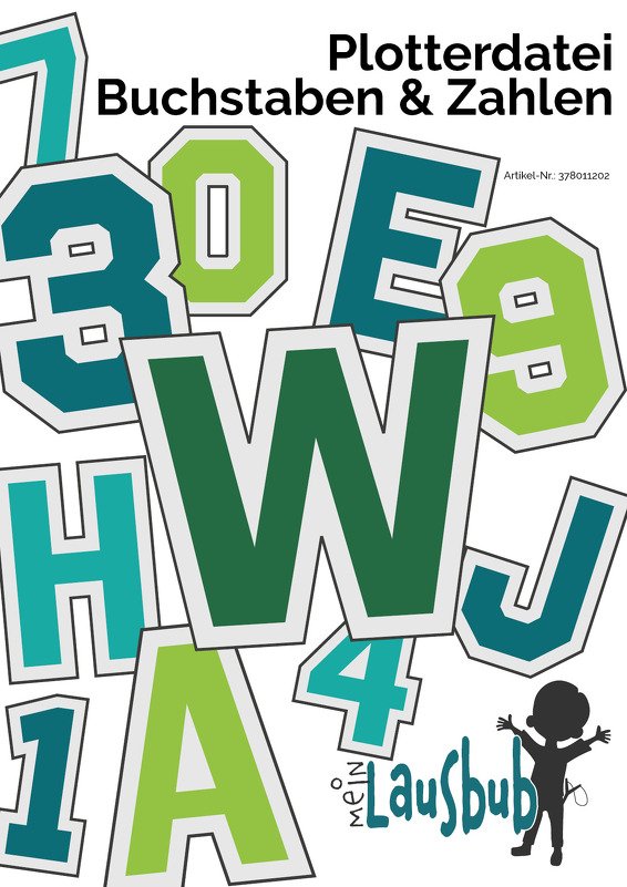 Plotterdatei College (Zahlen und Buchstaben)