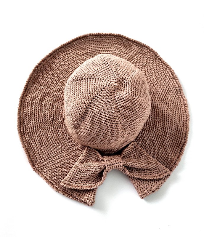 Sun Floppy Hat with Bow - Crochet