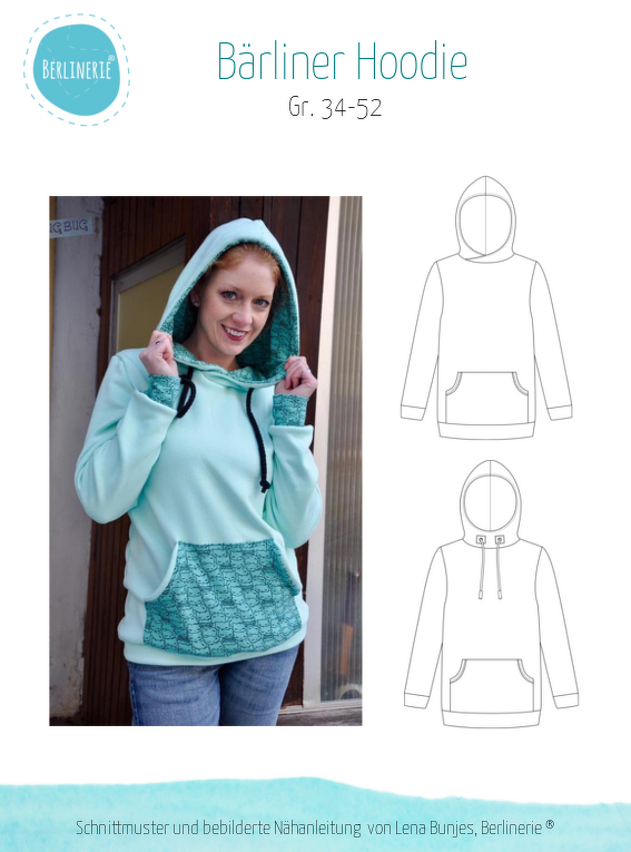 Bärliner Hoodie Sweatshirt für Damen nähen Gr. 34-52