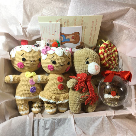 Crochet Amigurumi pattern Gingerbread man and girl toys