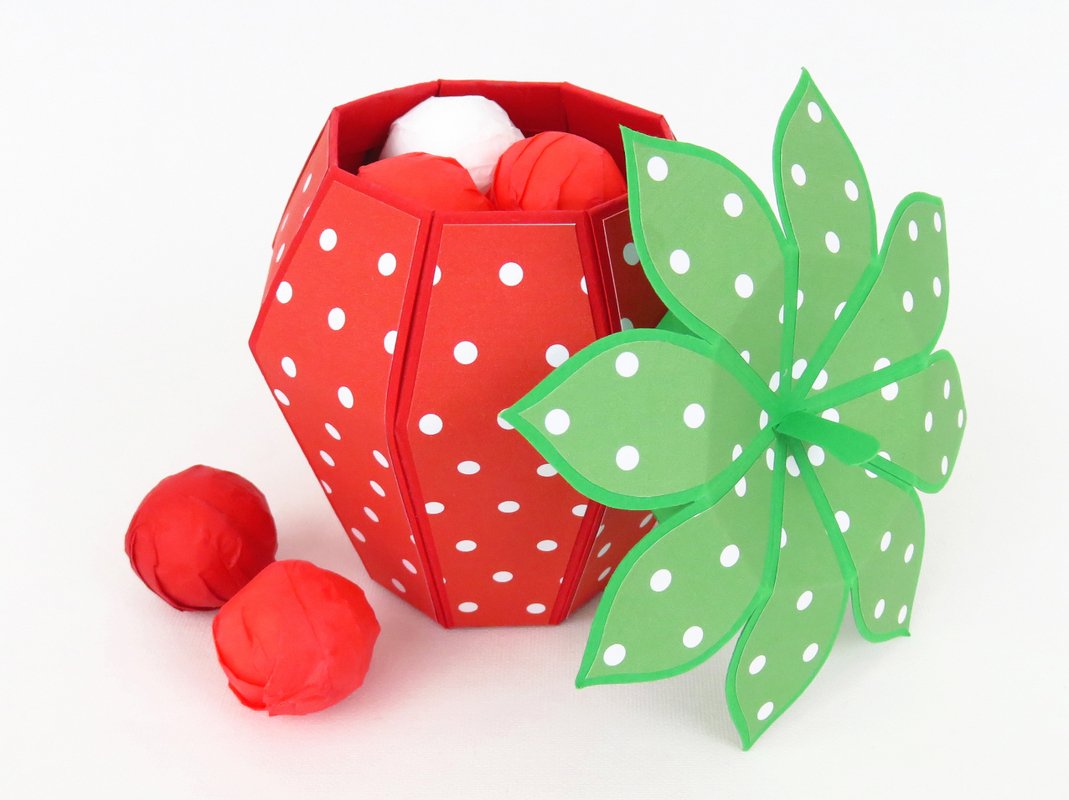 Explosionsbox – Erdbeere – Bastelvorlagen und Anleitung - Bild 3