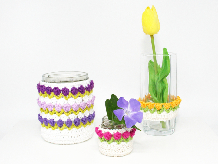 Tulip Glass Cover - Decoration, Upcycling - Crochet Pattern
