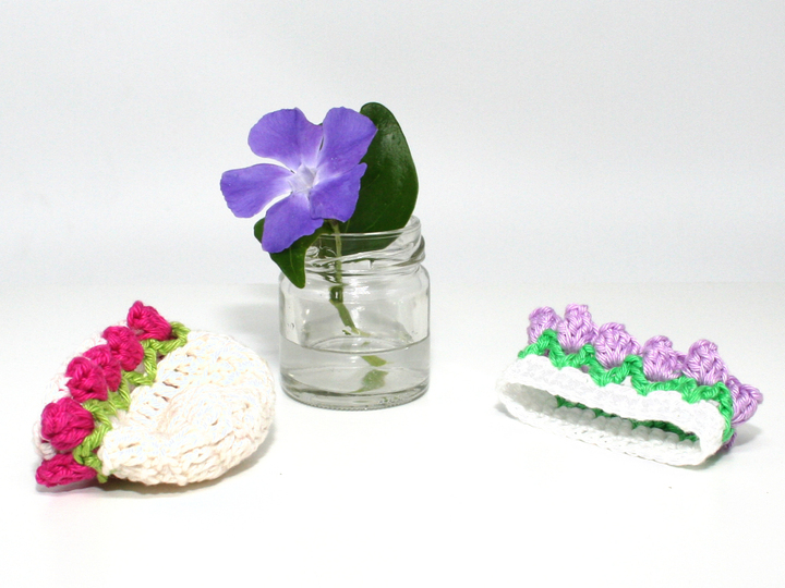 Tulpen Glas-Hülle - Deko, Upcycling - Häkelanleitung