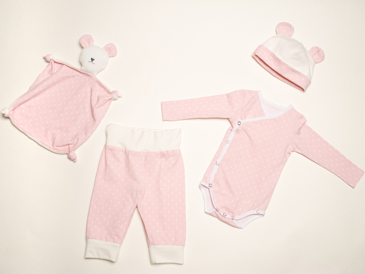 Baby Set CIELO – Wickelbody Hose Mütze Teddy Datei 38/44–92/98