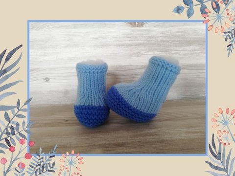 Strickanleitung Babyschuhe ohne Nadelspiel - tragbar von 0-6 Monaten- Sohlenlänge 10 cm