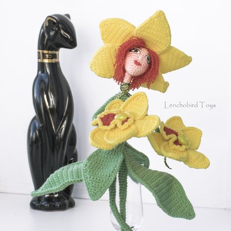 Amigurumi pattern for the Orchid flower Art doll