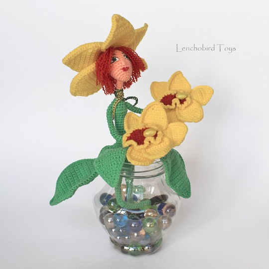 Amigurumi pattern for the Orchid flower Art doll