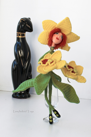Amigurumi pattern for the Orchid flower Art doll