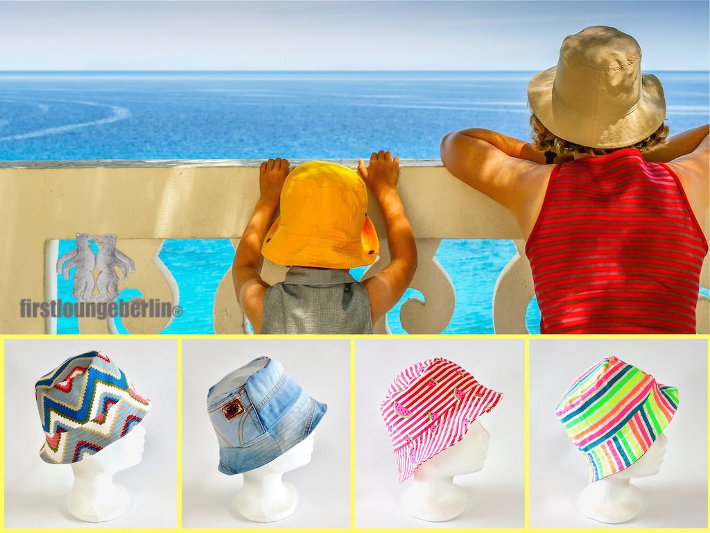 Sommerhut Bucket Hat auch zum Wenden - Mütze Hut Fischerhut für Kinder, Babys, Herren, Damen E-Book Regenhut Schnittmuster &amp; Nähanleitung - DIY Design von firstloungeberlin