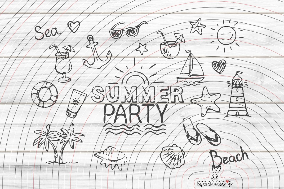 Summerparty Plotterdatei SVG DXF - Bild 2