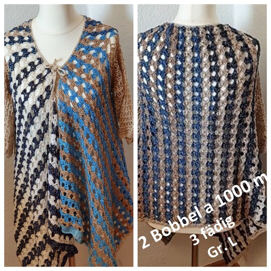 Häkelanleitung Jacke, Weste alle Größen, 2 Bobbel treffen aufeinander