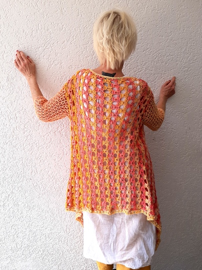 Häkelanleitung Jacke, Weste alle Größen, 2 Bobbel treffen aufeinander