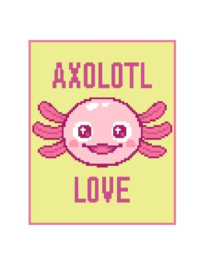 Häkelmuster * Axolotl LOVE * Grafik für C2C Decke