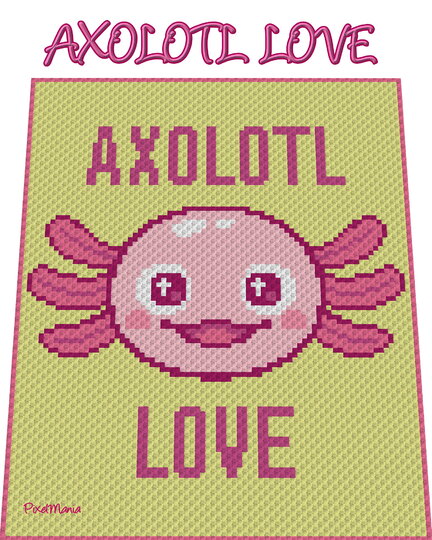 Häkelmuster * Axolotl LOVE * Grafik für C2C Decke