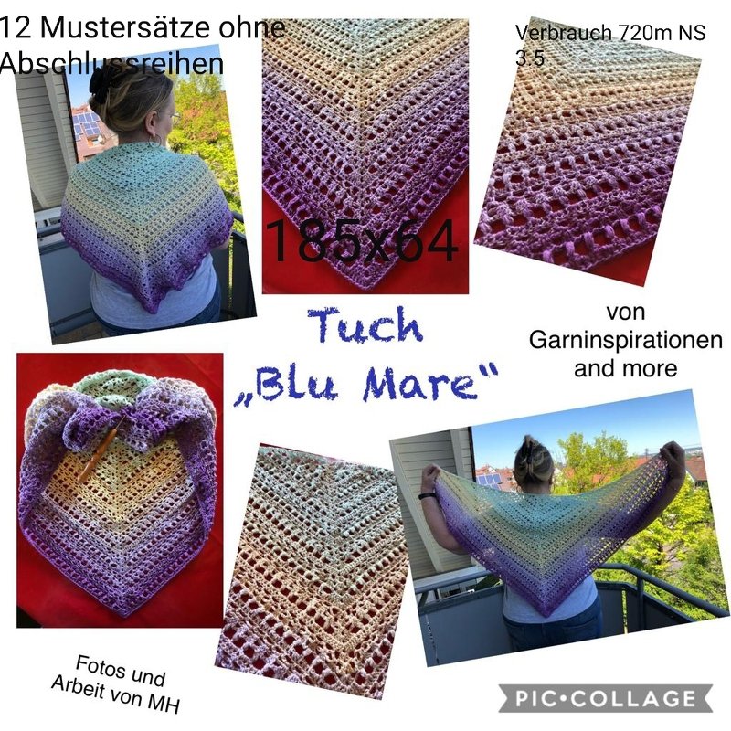 Blu Mare ein symmetrisches Dreieckstuch - Bild 4