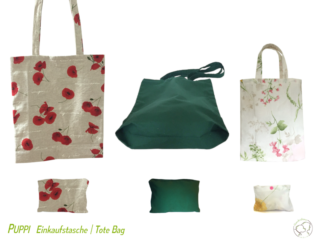 PUPPI Tote Bag in 2 sizes, many options, Sewing Pattern