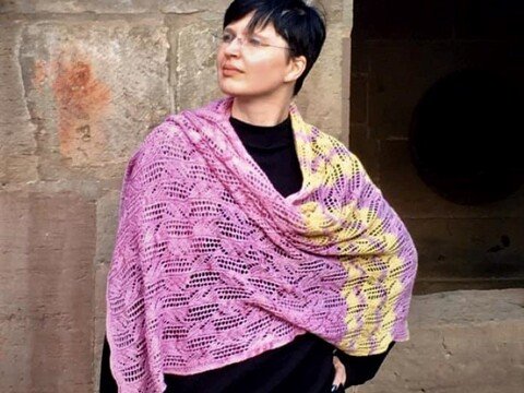 Schal oder Stola Seidenblümchen