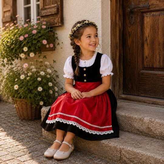 Schnittmuster Kinderdirndl Herzilein Gr. 80-140 + Beamerdatei