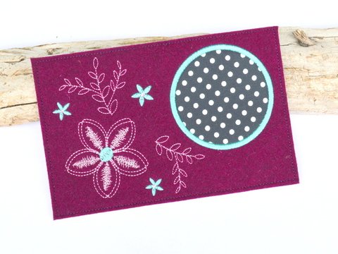 Stickdatei Untersetzer Blumen MugRug 13x18cm und 13x20cm