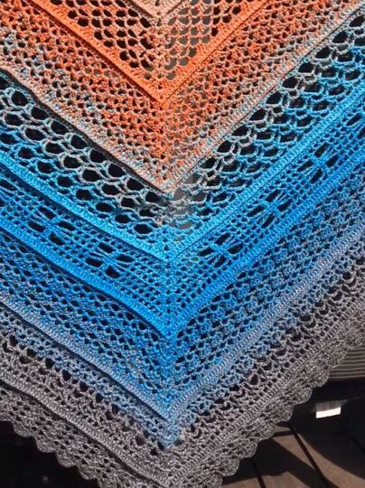 Häkelanleitung Dreieckstuch Abendsonne