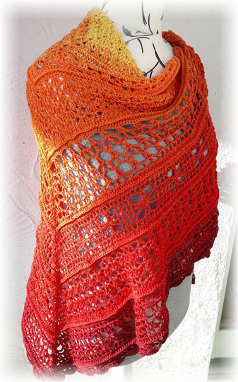 Häkelanleitung Dreieckstuch Abendsonne