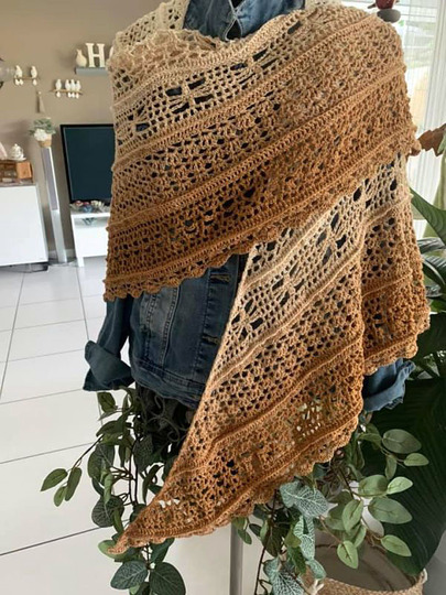 Häkelanleitung Dreieckstuch Abendsonne