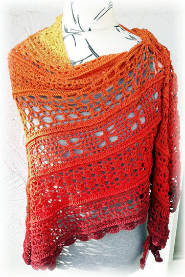 Häkelanleitung Dreieckstuch Abendsonne