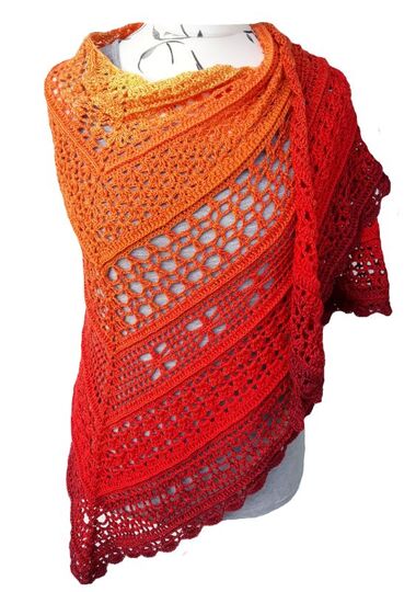 Häkelanleitung Dreieckstuch Abendsonne