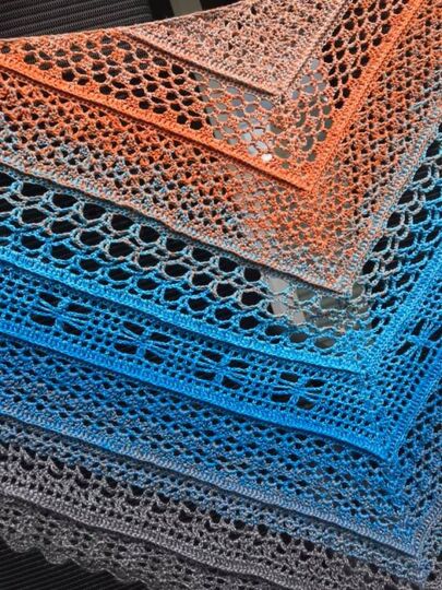 Häkelanleitung Dreieckstuch Abendsonne