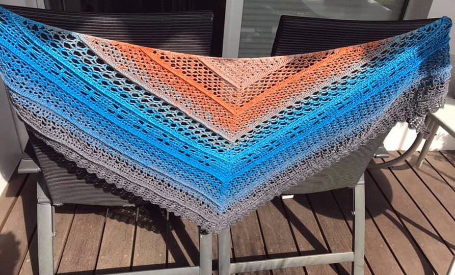 Häkelanleitung Dreieckstuch Abendsonne