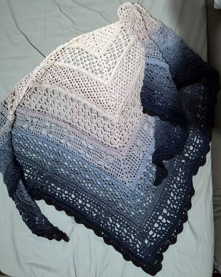 Häkelanleitung Dreieckstuch Abendsonne