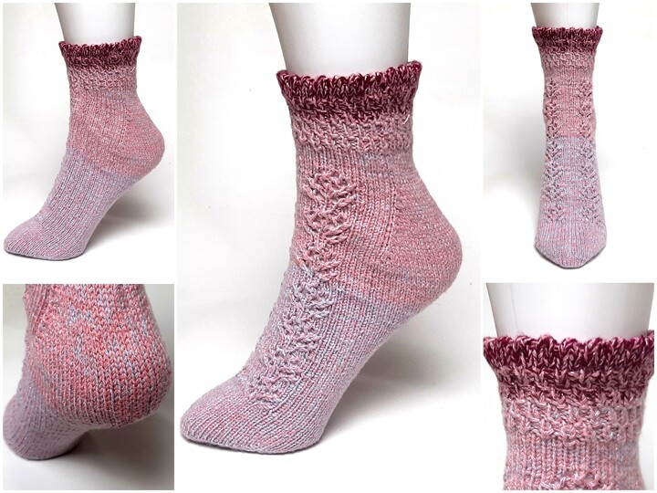 KAL Socken stricken Fixe Ferse, einfach od. mit Muster, Gr.34-45